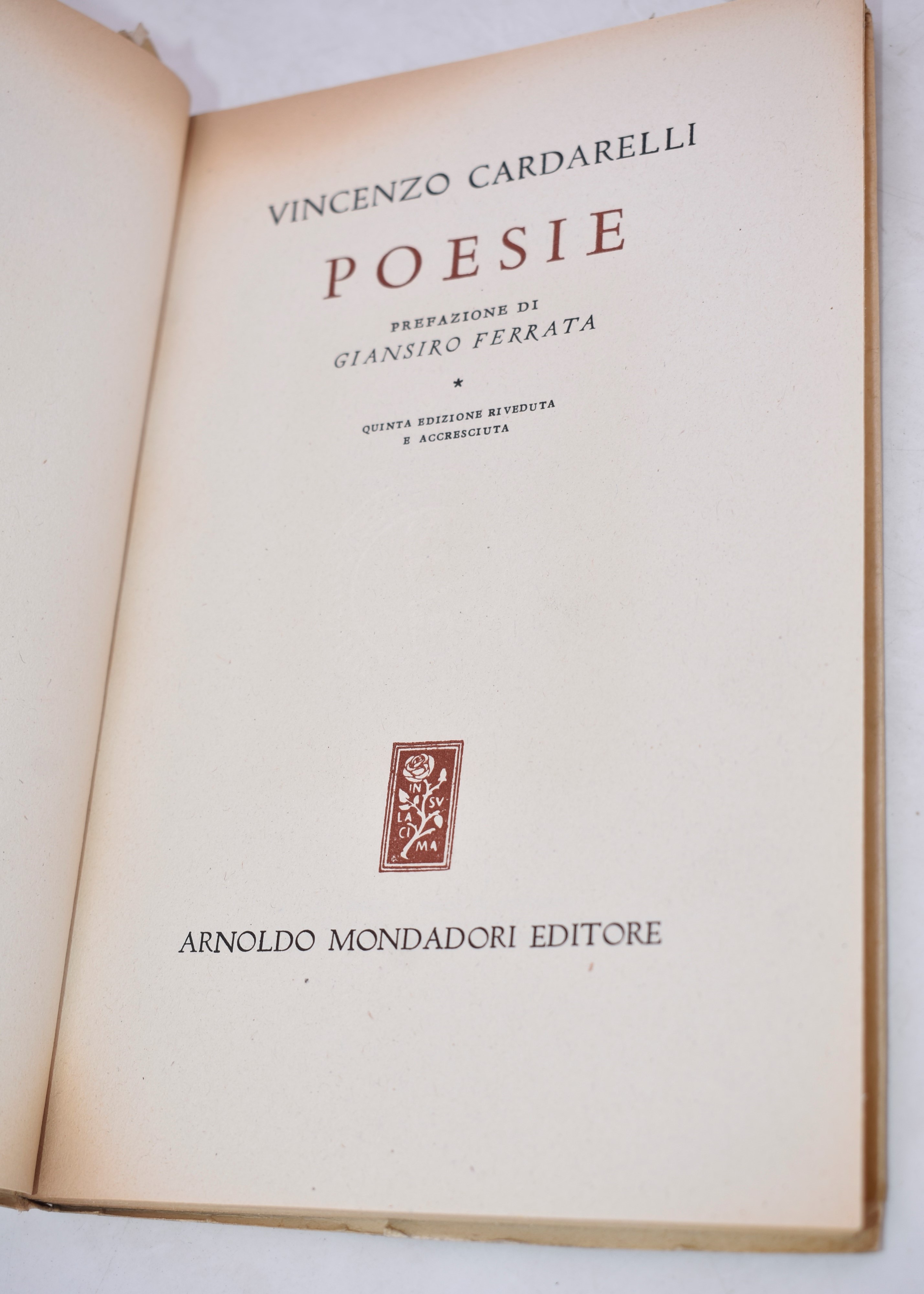Cardarelli, Vincenzo. Poesie. 1948.