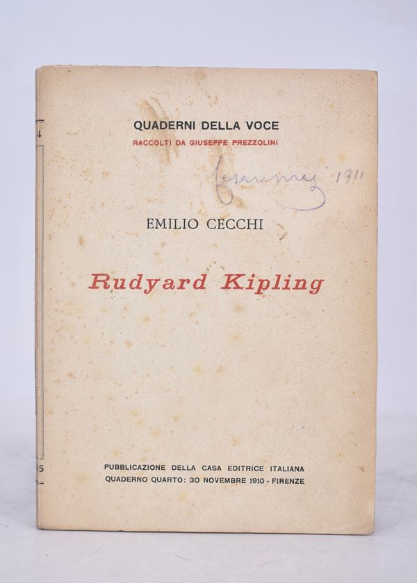 CECCHI, Emilio. RUDYARD KIPLING. 1910.