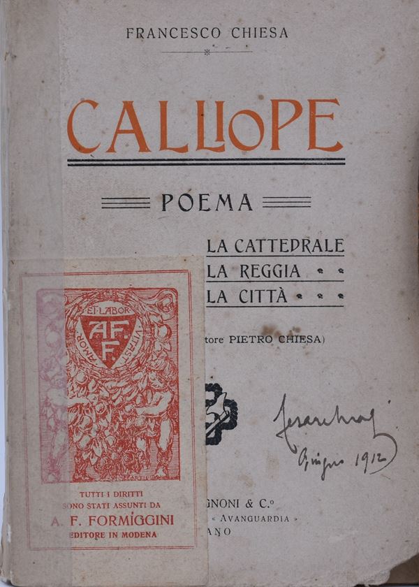 CHIESA, Francesco. CALLIOPE. POEMA. 1907.