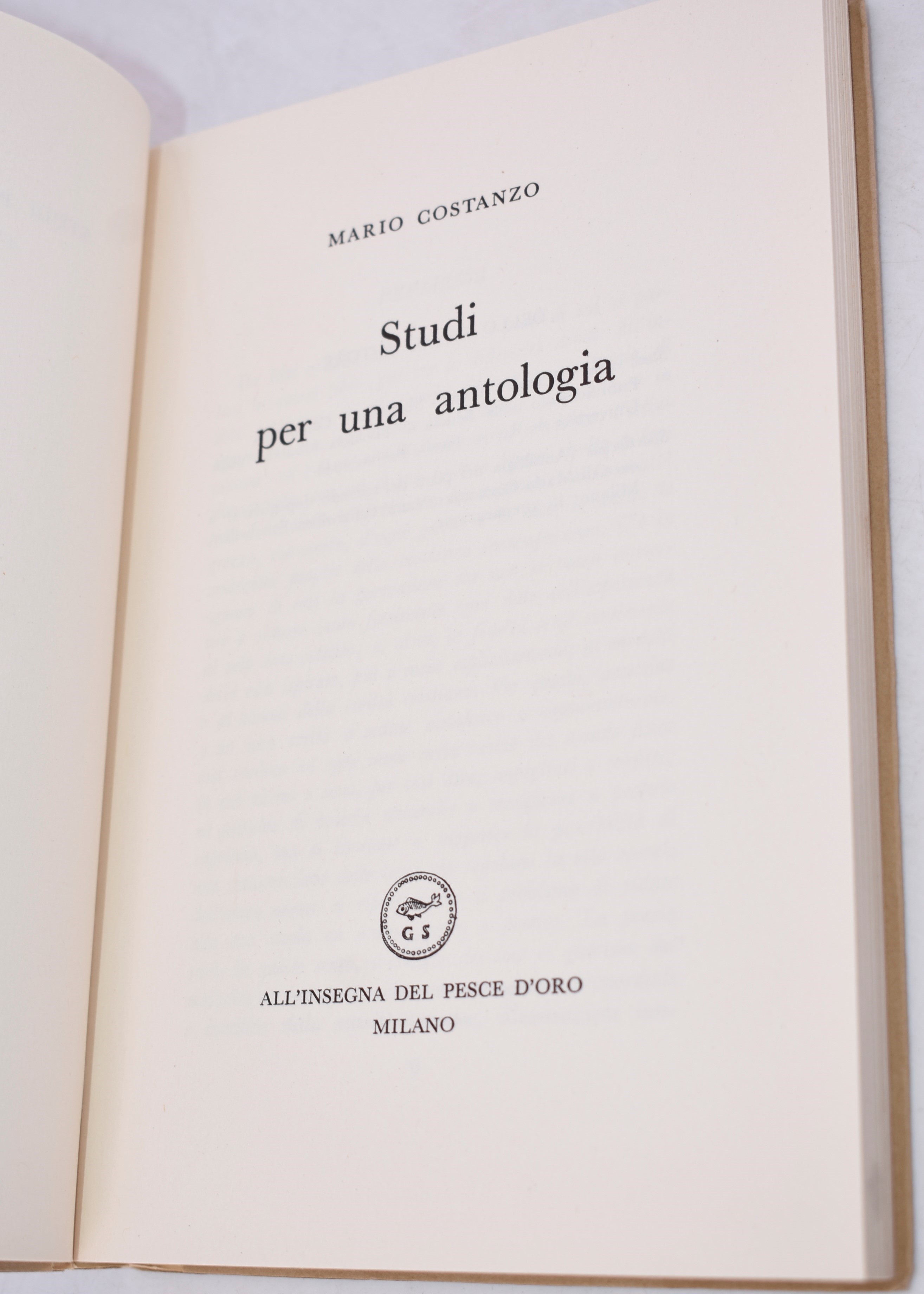 Costanzo, Mario. Studi per una Antologia. 1958.