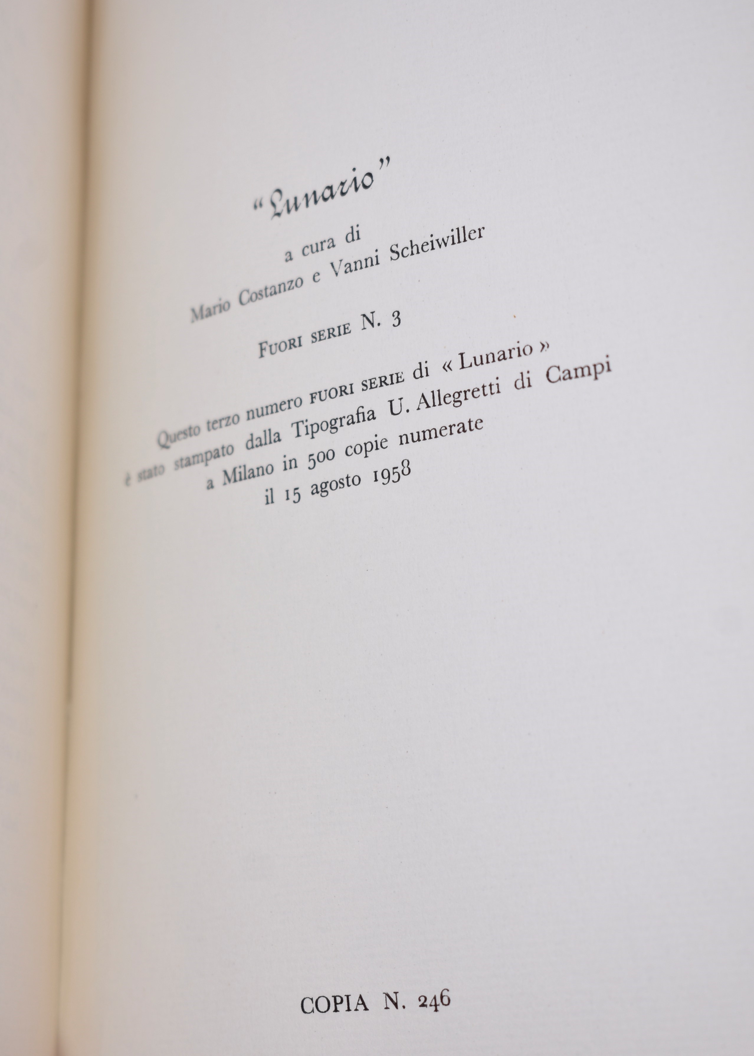 Costanzo, Mario. Studi per una Antologia. 1958.