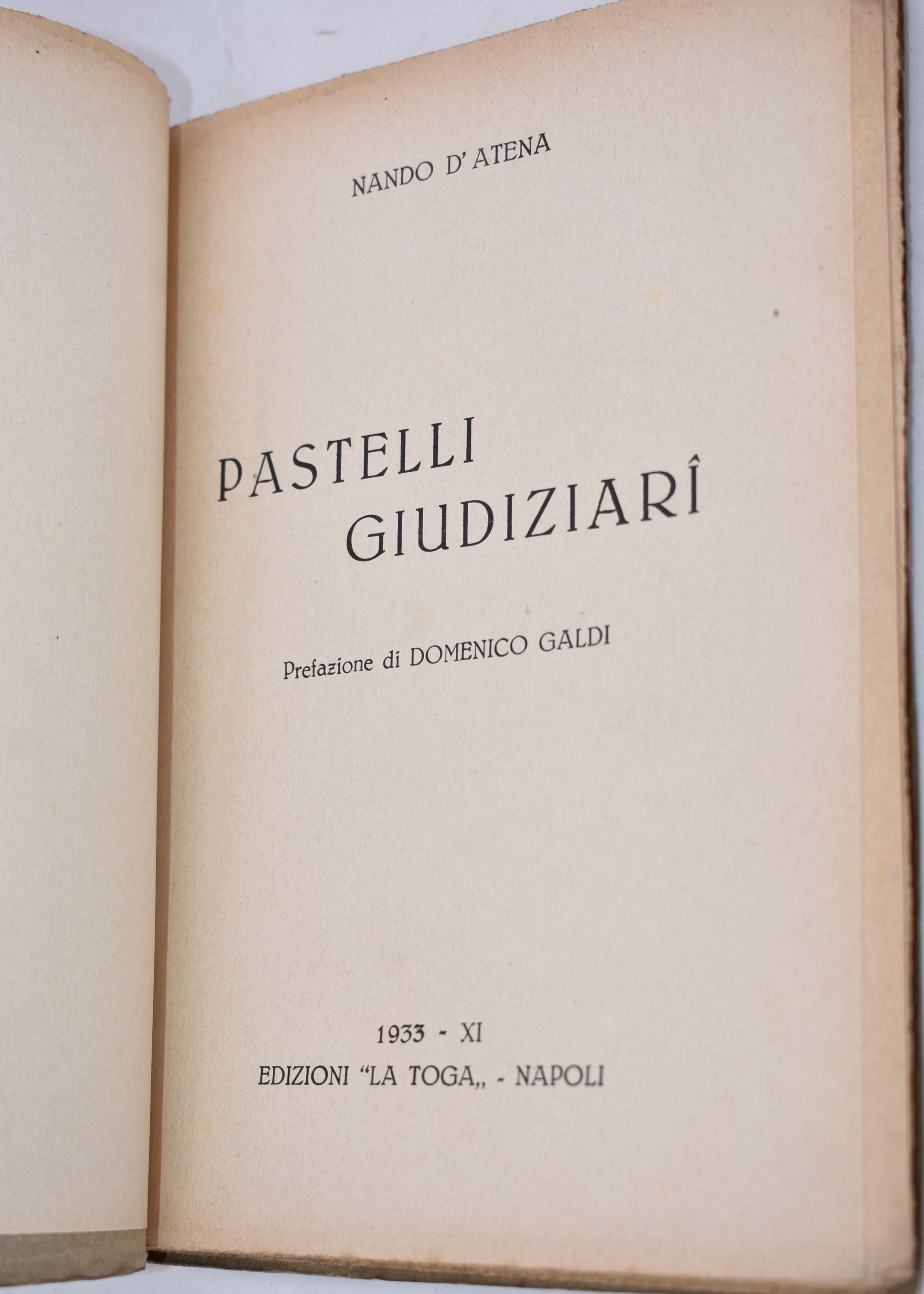 D’atena, Nando. Pastelli Giudiziari. 1933.