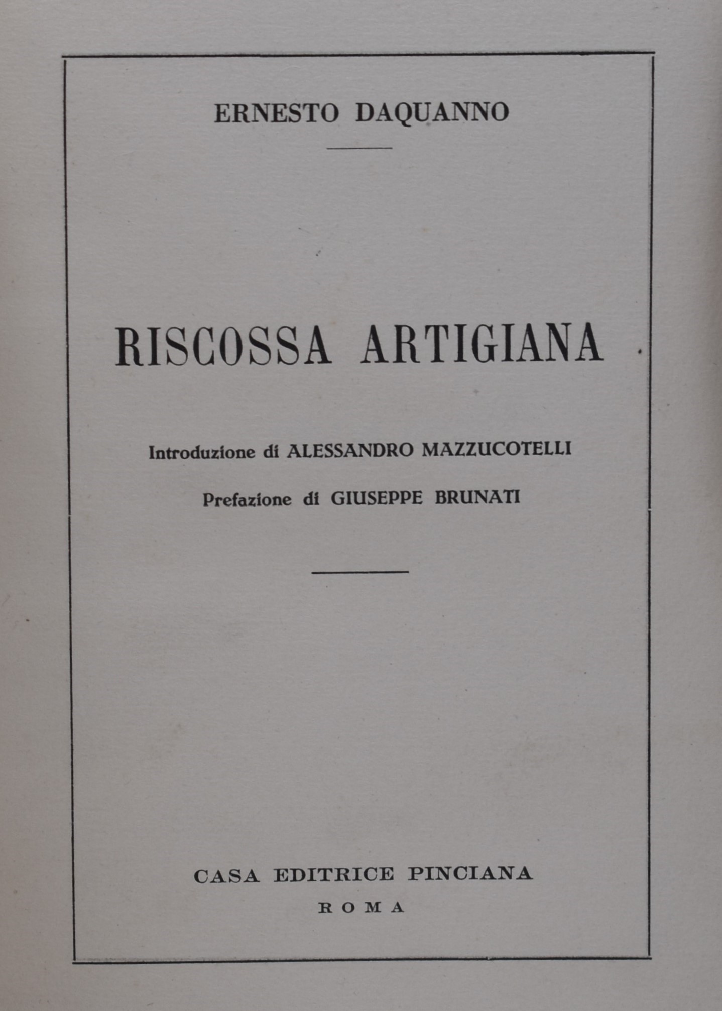 Daquanno, Ernesto. Riscossa Artigiana. 1929.