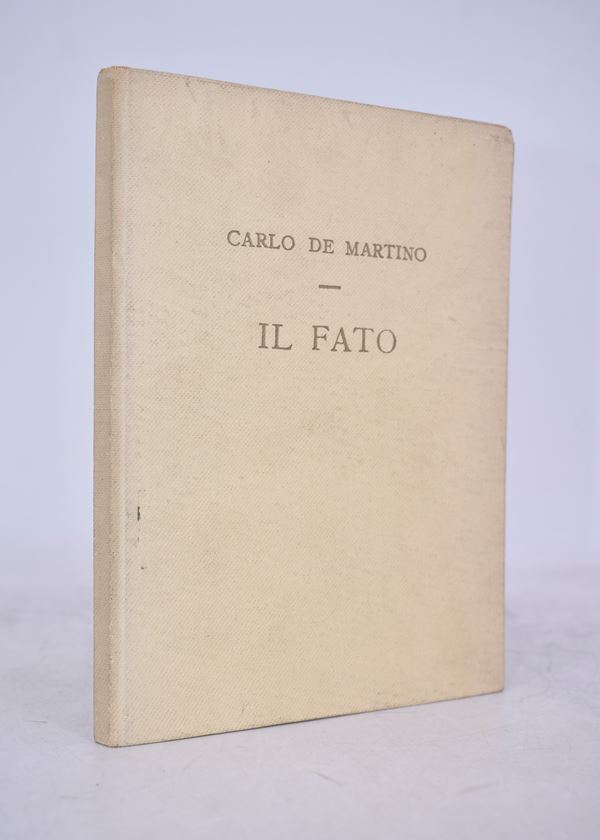 DE MARTINO, Carlo. IL FATO. POESIE DAL 1948 AL 1955. 1956