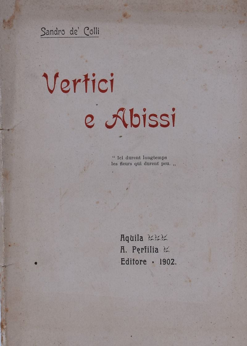De' Colli, Sandro. Vertici e Abissi. 1902.