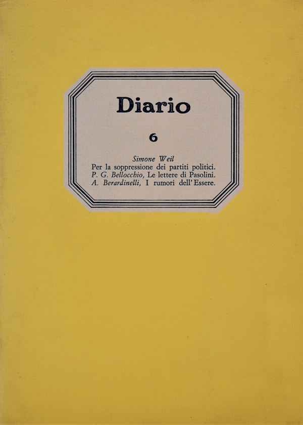 DIARIO 6. 1988.  - Auction Ancient and rare books, italian first editions of 20th century - Bertolami Fine Art - Casa d'Aste