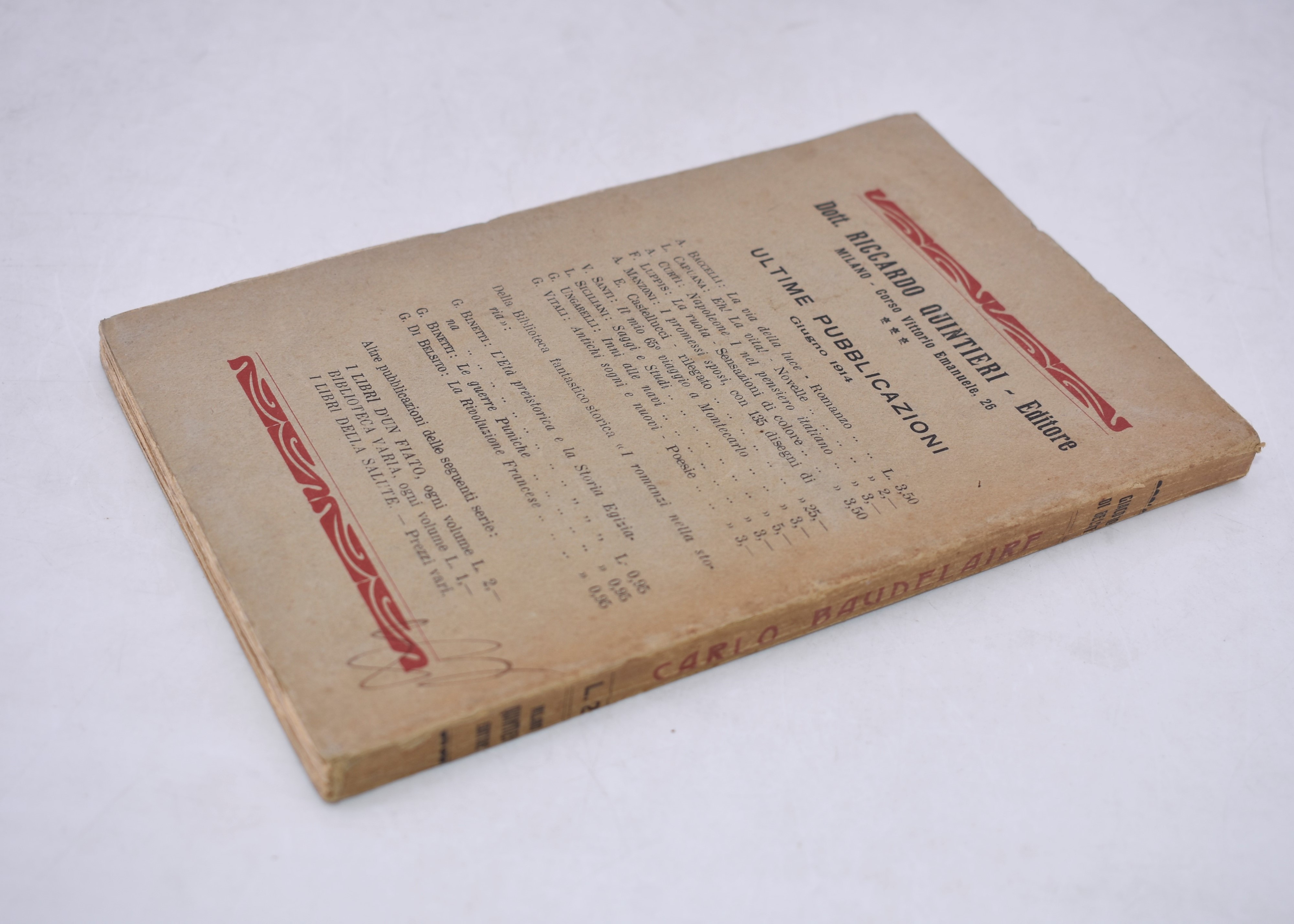 Di Belsito, Giacomo. Carlo Baudelaire. Vita Aneddotica. 1914.
