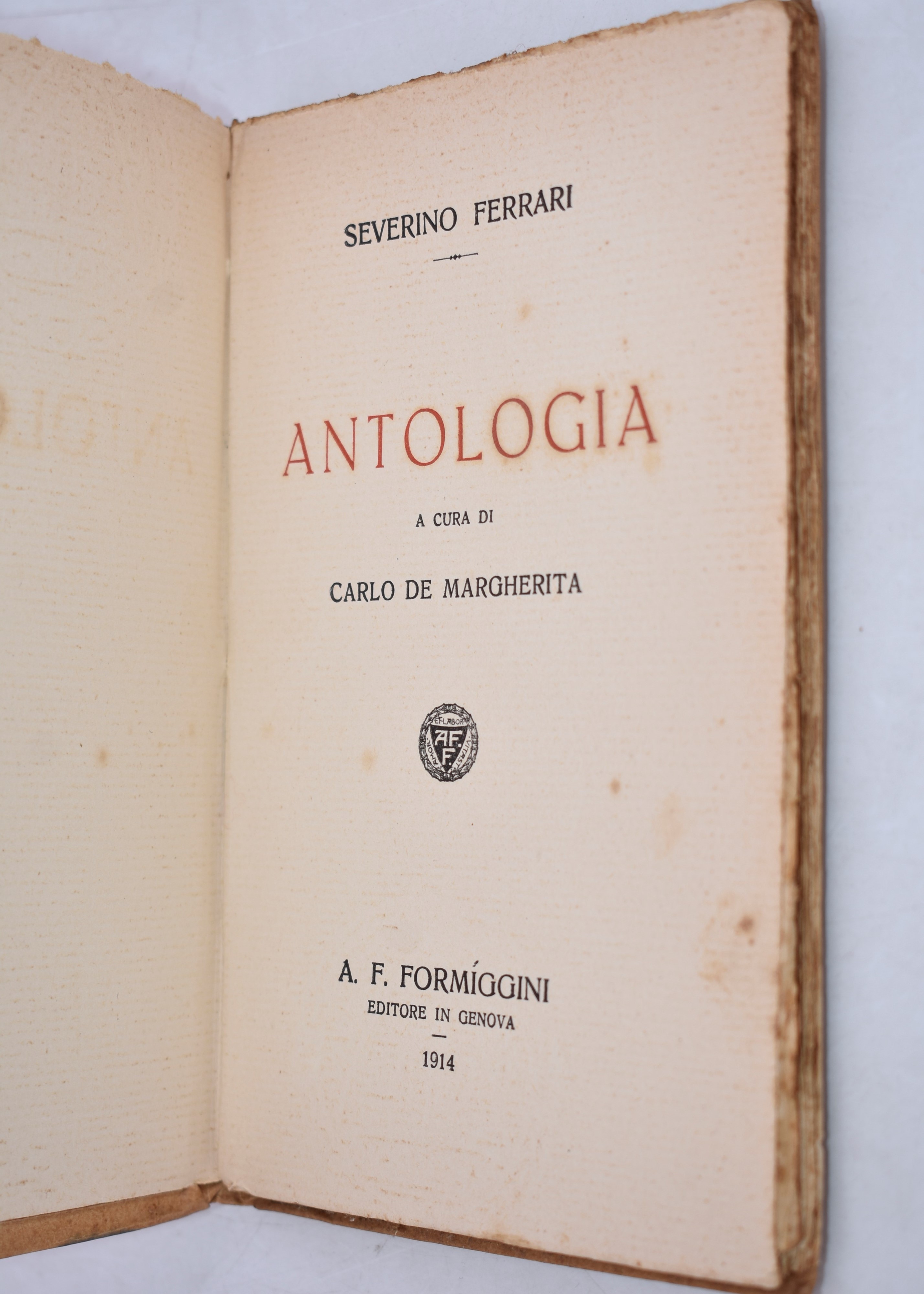 Ferrari, Severino. Antologia. 1914.