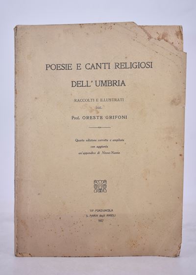 Grifoni, Oreste. Poesie e Canti Religiosi Dell'umbria. 1927.