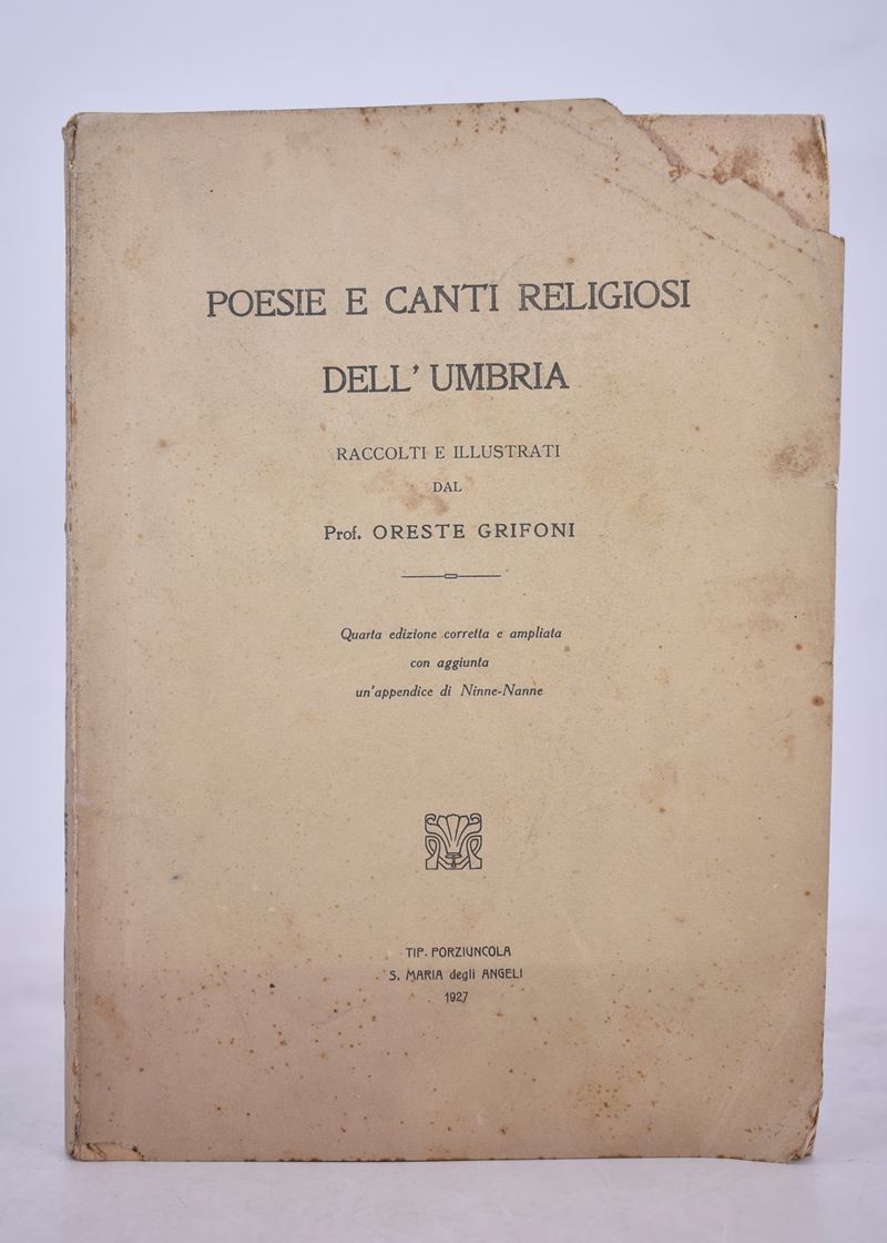 Grifoni, Oreste. Poesie e Canti Religiosi Dell'umbria. 1927.
