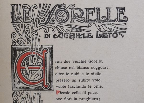 LETO, Achille. HYSSOPUS: LE DUE SORELLE. 1917.