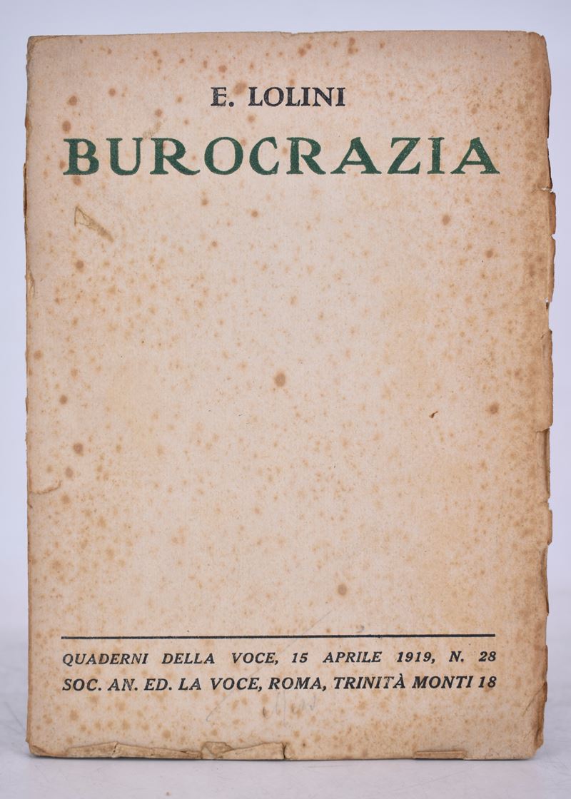 Lolini, Ettore. Burocrazia. 1919.