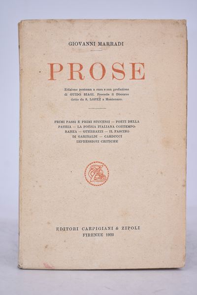 Marradi, Giovanni. Prose. 1923.