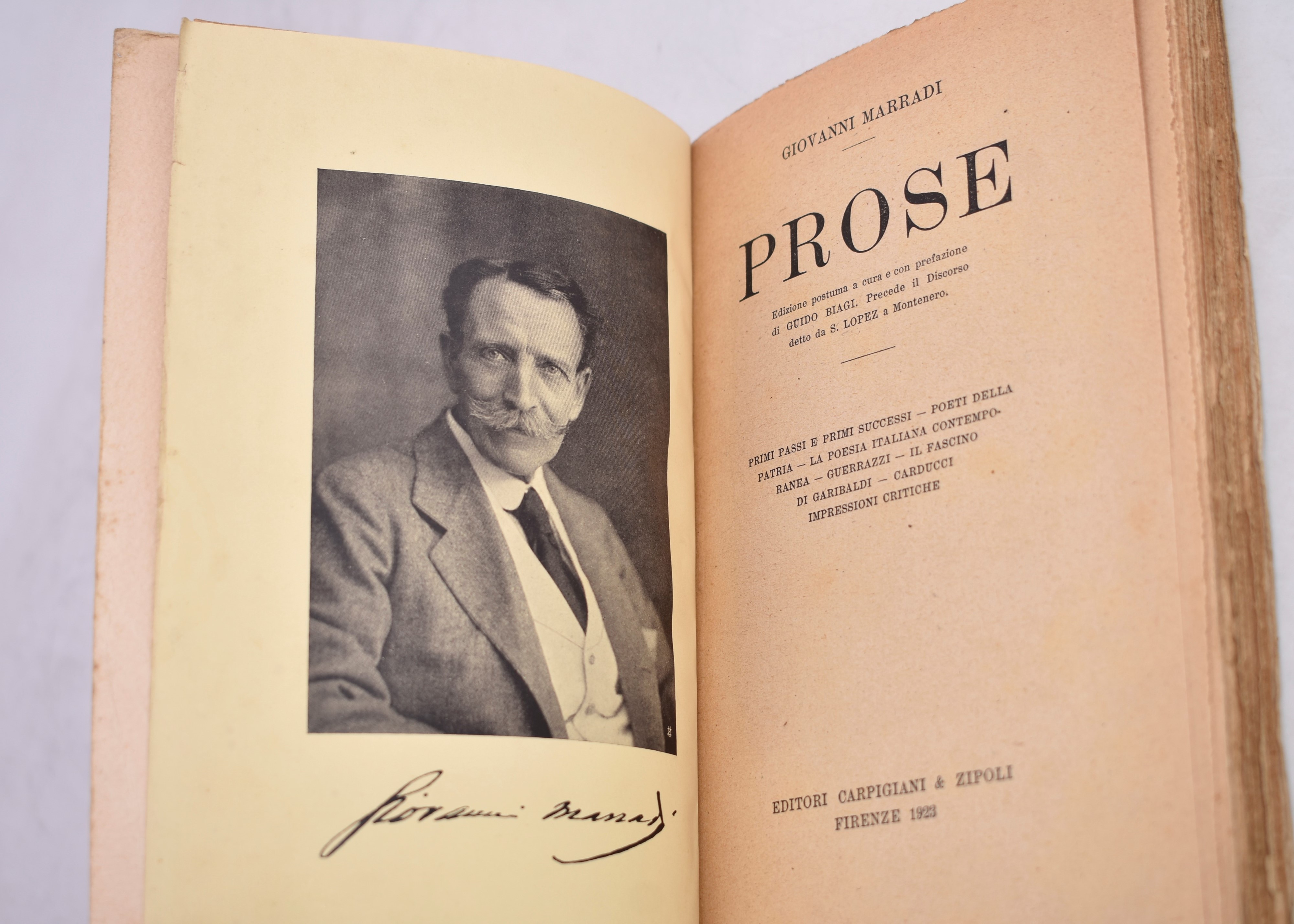 Marradi, Giovanni. Prose. 1923.