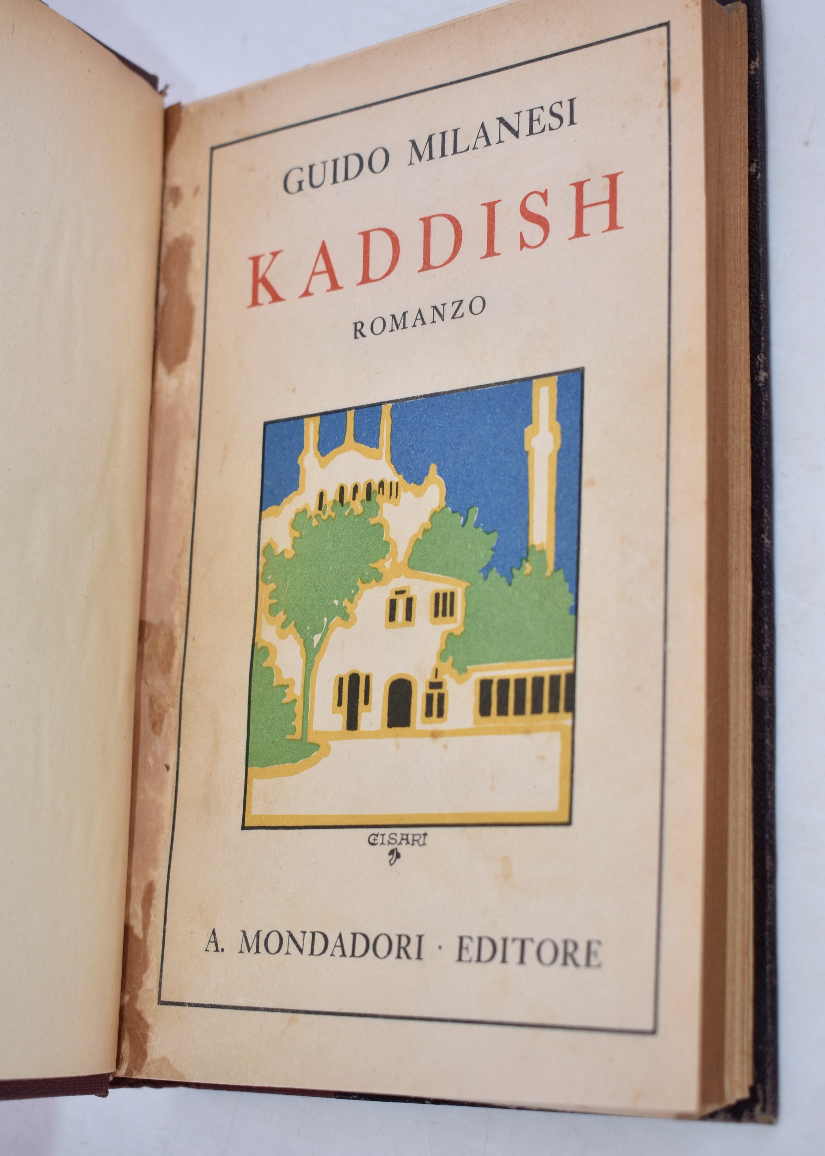 Milanesi, Guido. Kaddish. il Romanzo D'israel. 1930.