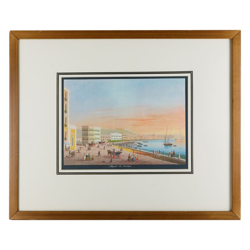Veduta del Golfo di Napoli, Gouache su Carta