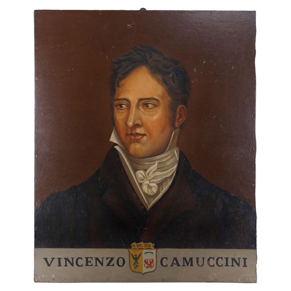 Portrait of Vincenzo Camuccini  (late 19th century)  - oil painting on wood - Auction Smart Auction: furniture, paintings, sculptures, silver and more at affordable prices - Bertolami Fine Art - Casa d'Aste