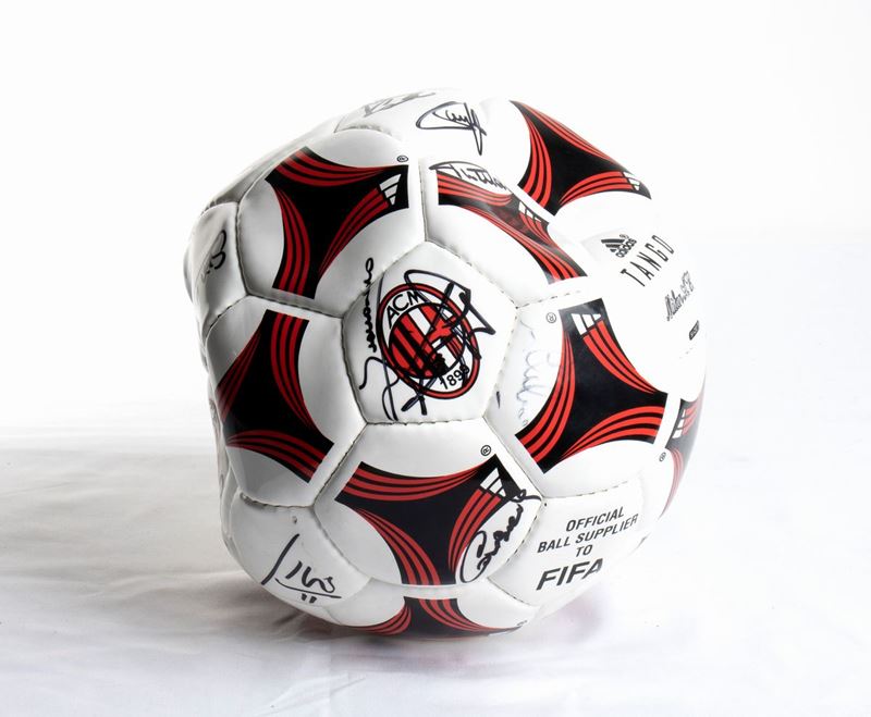 Calcio, Italia, Pallone Cuoio Autografato Ac Milan
