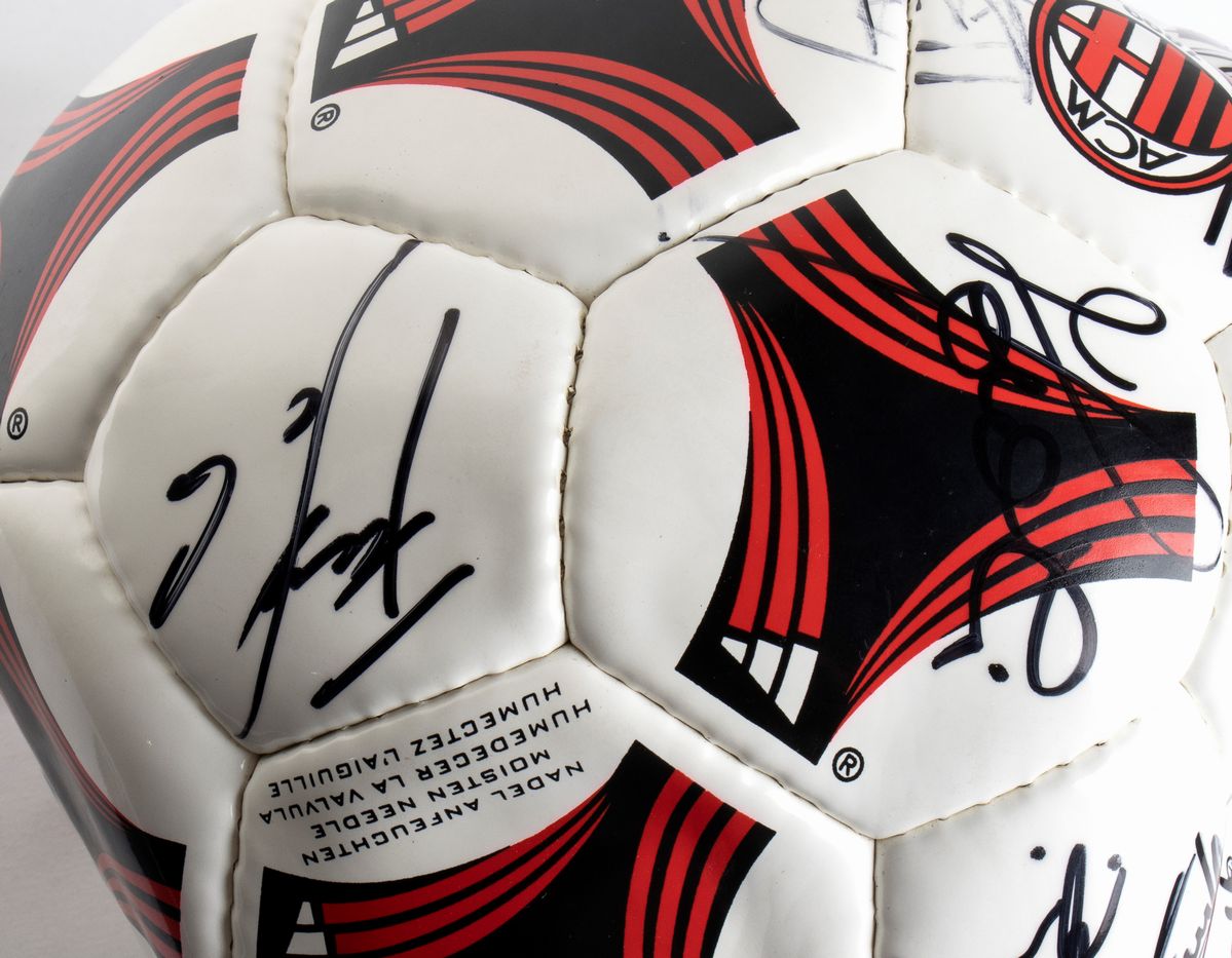 Calcio, Italia, Pallone Cuoio Autografato Ac Milan