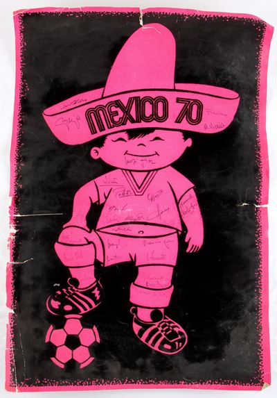 Calcio, Mondiali Mexico 70, Poster Autografato Italia