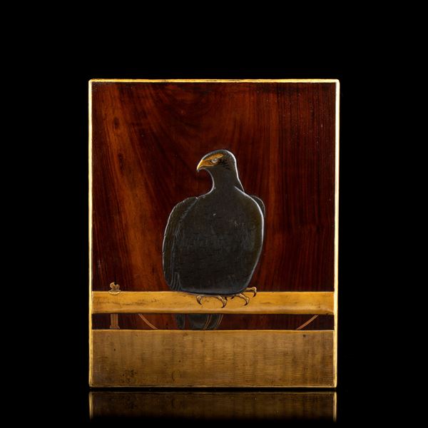 GRANDE SCATOLA CON COPERCHIO IN LEGNO LACCATO E DORATO