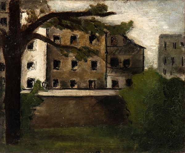 MARIO SIRONI - Case con albero