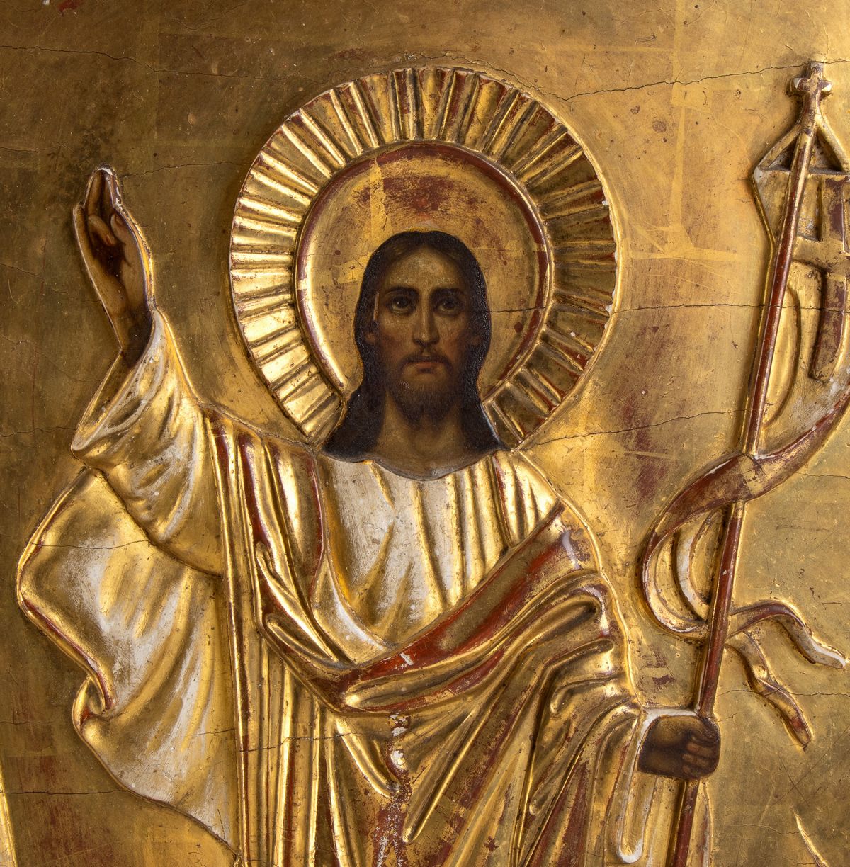 Icona Dorata Raffigurante la Resurrezione di Cristo