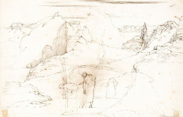 EUG&#200;NE BERMAN - Figure in paesaggio desertico