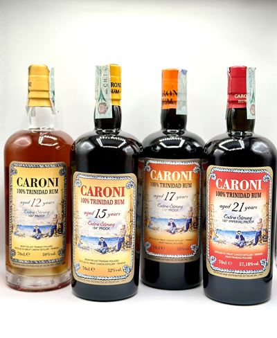 Caroni, 12 Years Old Extra Strong Rum - 15 Year Old Extra Strong Rum - High Proof 17 Year Old Rum...