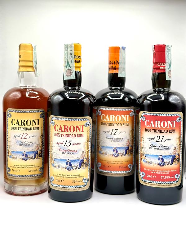 Caroni,  12 Years Old Extra Strong Rum - 15 Year Old Extra Strong Rum - High Proof 17 Year Old Rum - 21 Year Old Rum