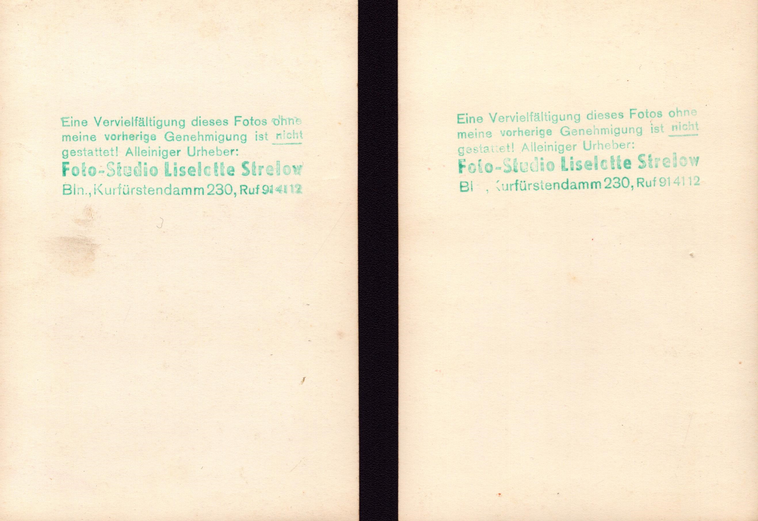Liselotte Strelow - Lotto di Due Ritratti Studio di Clara Tabody