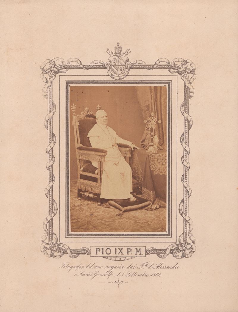 Fratelli D'alessandri - Raro Ritratto in Albumina di Pio IX