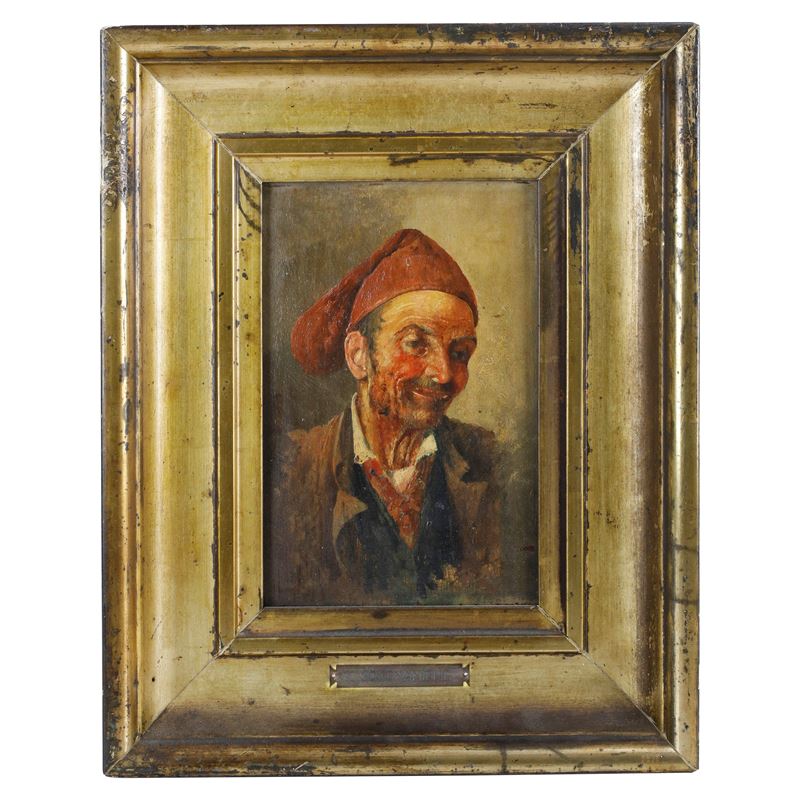 Pittore Italiano, Ritratto Virile con Cappello Rosso;