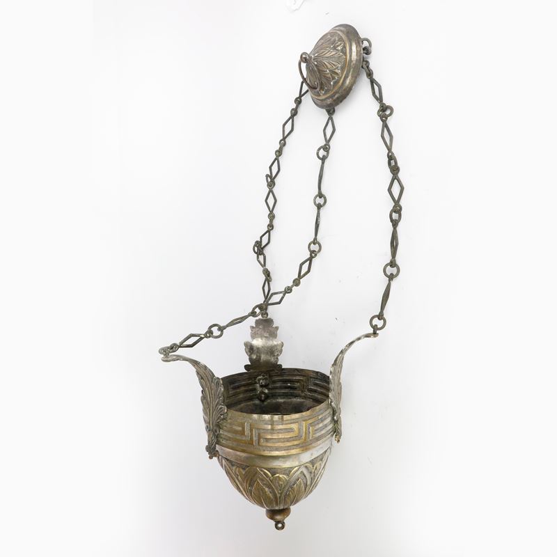 Lampada in Sospensione in Metallo Argentato