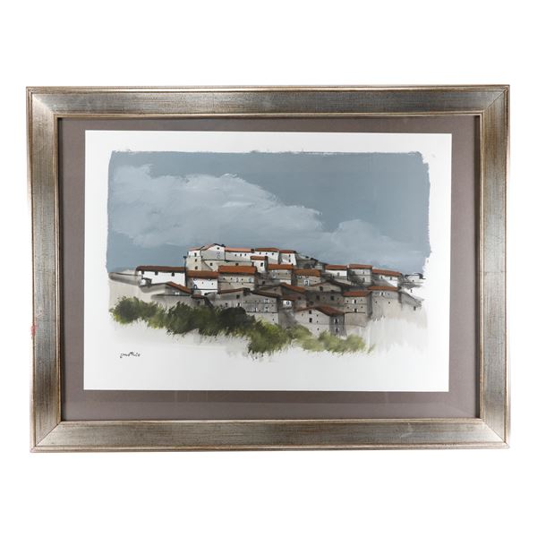 ENOTRIO PUGLIESE : Landscape  - watercolor on paper - Auction Smart Auction: furniture, paintings, sculptures, silver and more at affordable prices - Bertolami Fine Art - Casa d'Aste