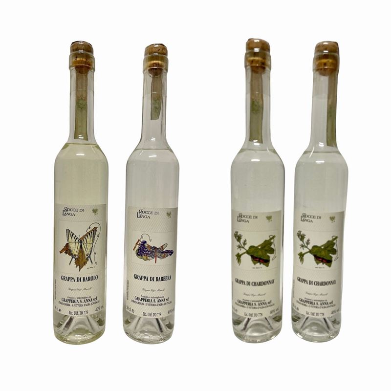 Grapperia Sant'anna, Gocce di Langa Grappa di Barolo e Barbera - Gocce di Langa Grappa di Chardon...