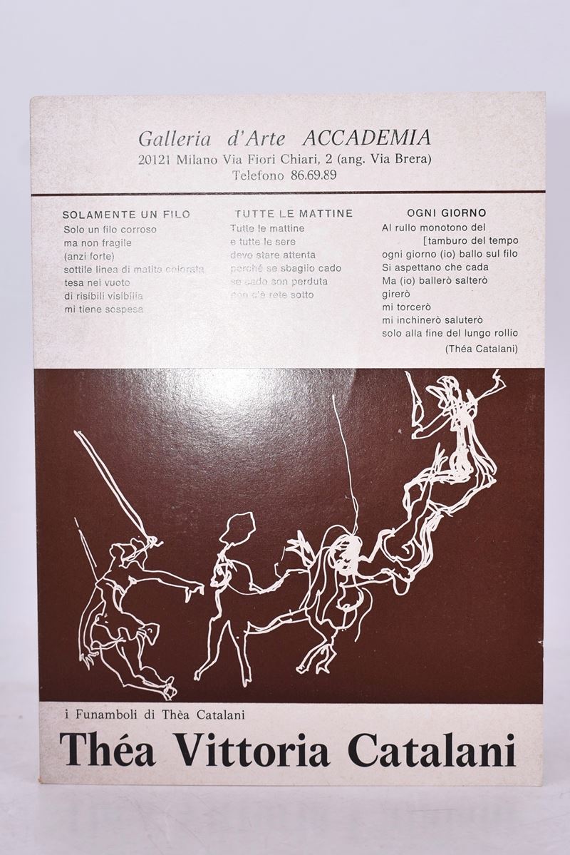 Catalani, Thea Vittoria. Invito alla Mostra Personale. 1970.