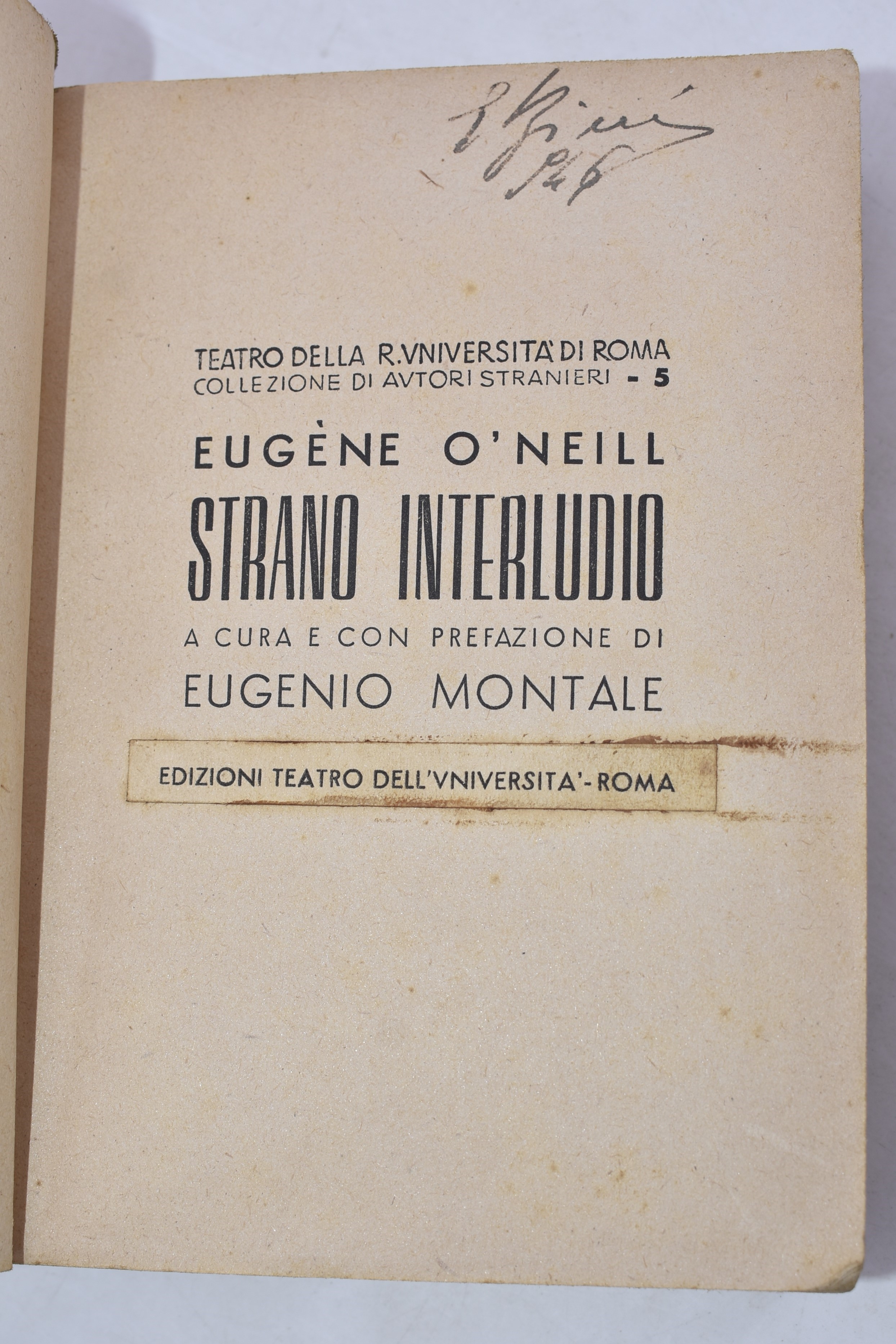 O’neill, Eugenio. Strano Interludio. 1943.