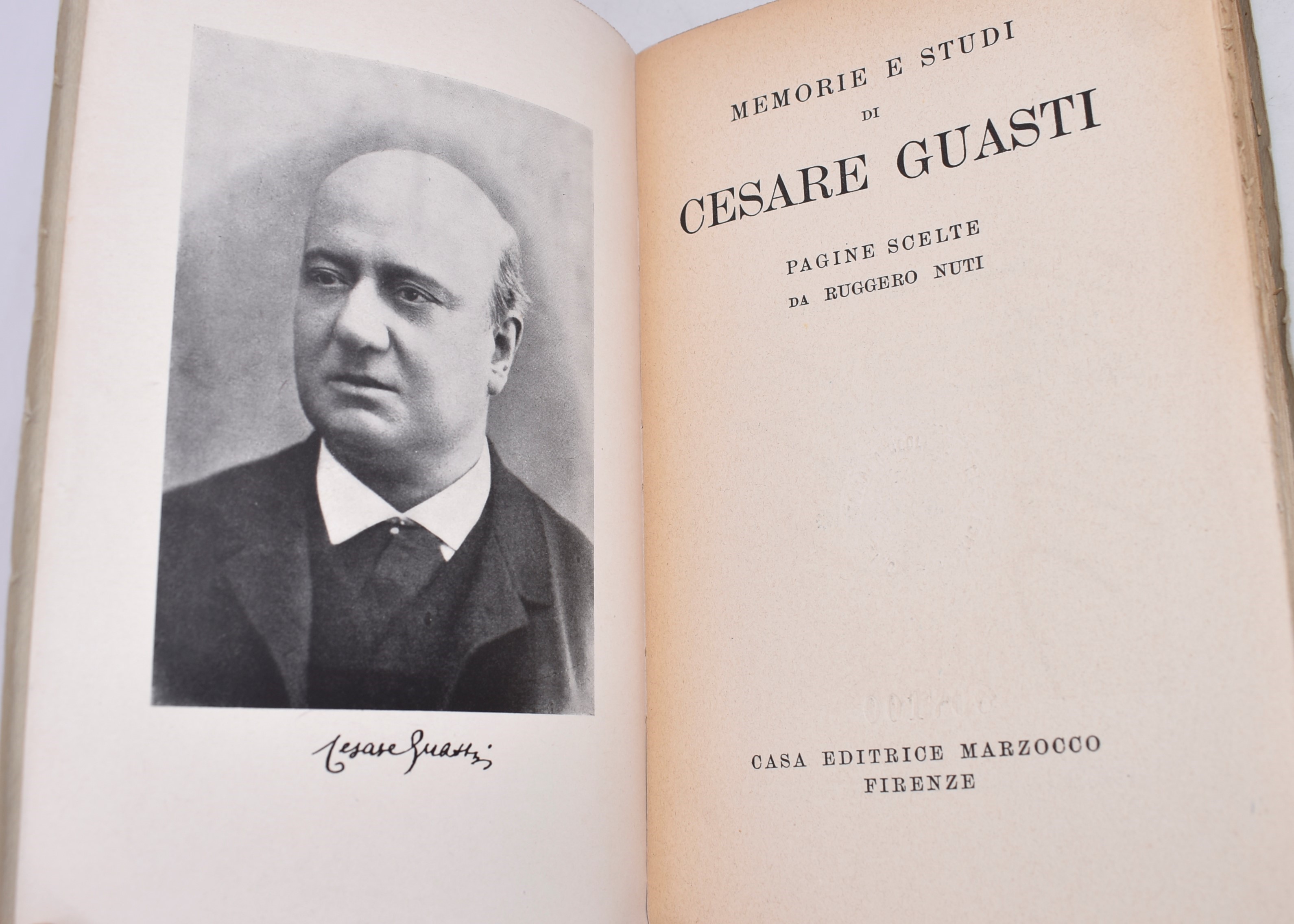 Nuti, Ruggero (a Cura Di). Memorie e Studi di Cesare Guasti. 1939.