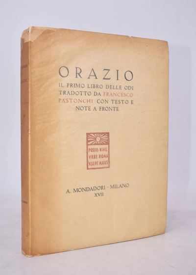 Orazio. il Primo Libro delle Odi. 1939.