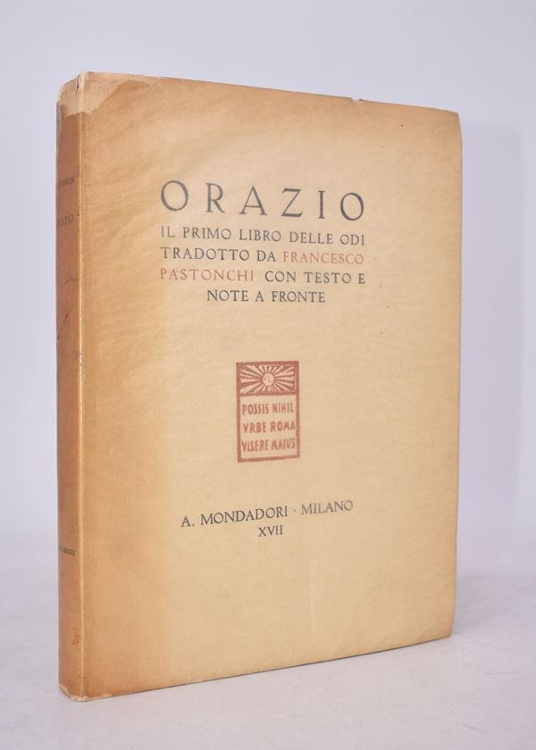 ORAZIO. IL PRIMO LIBRO DELLE ODI. 1939.