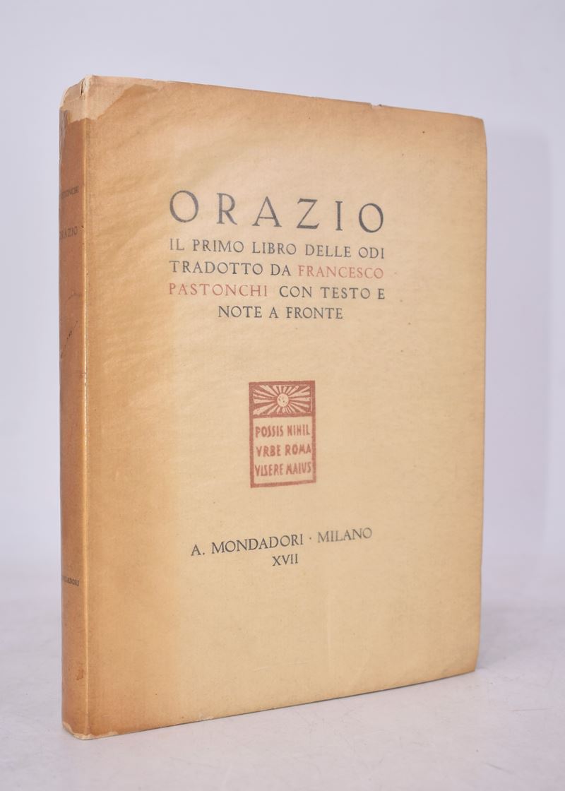 Orazio. il Primo Libro delle Odi. 1939.