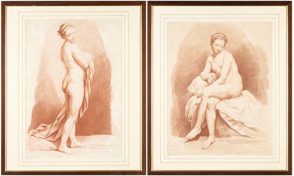 Louis Marin Bonnet - Pair of female nudes
