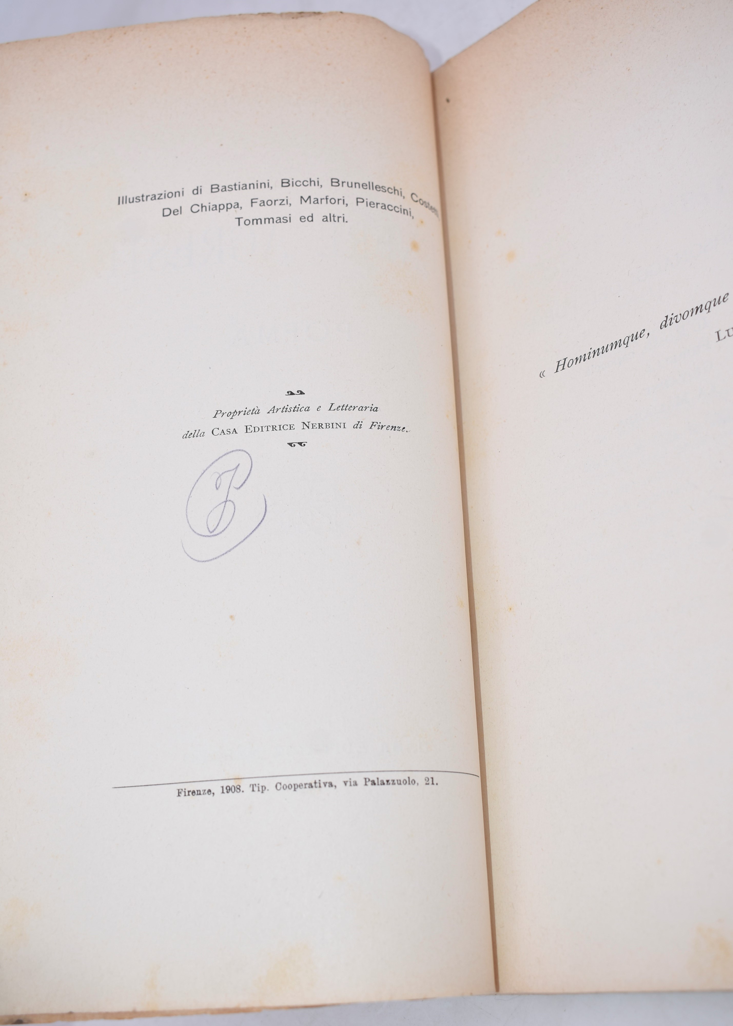 Paolieri, Ferdinando. Venere Agreste. Poema. 1908.