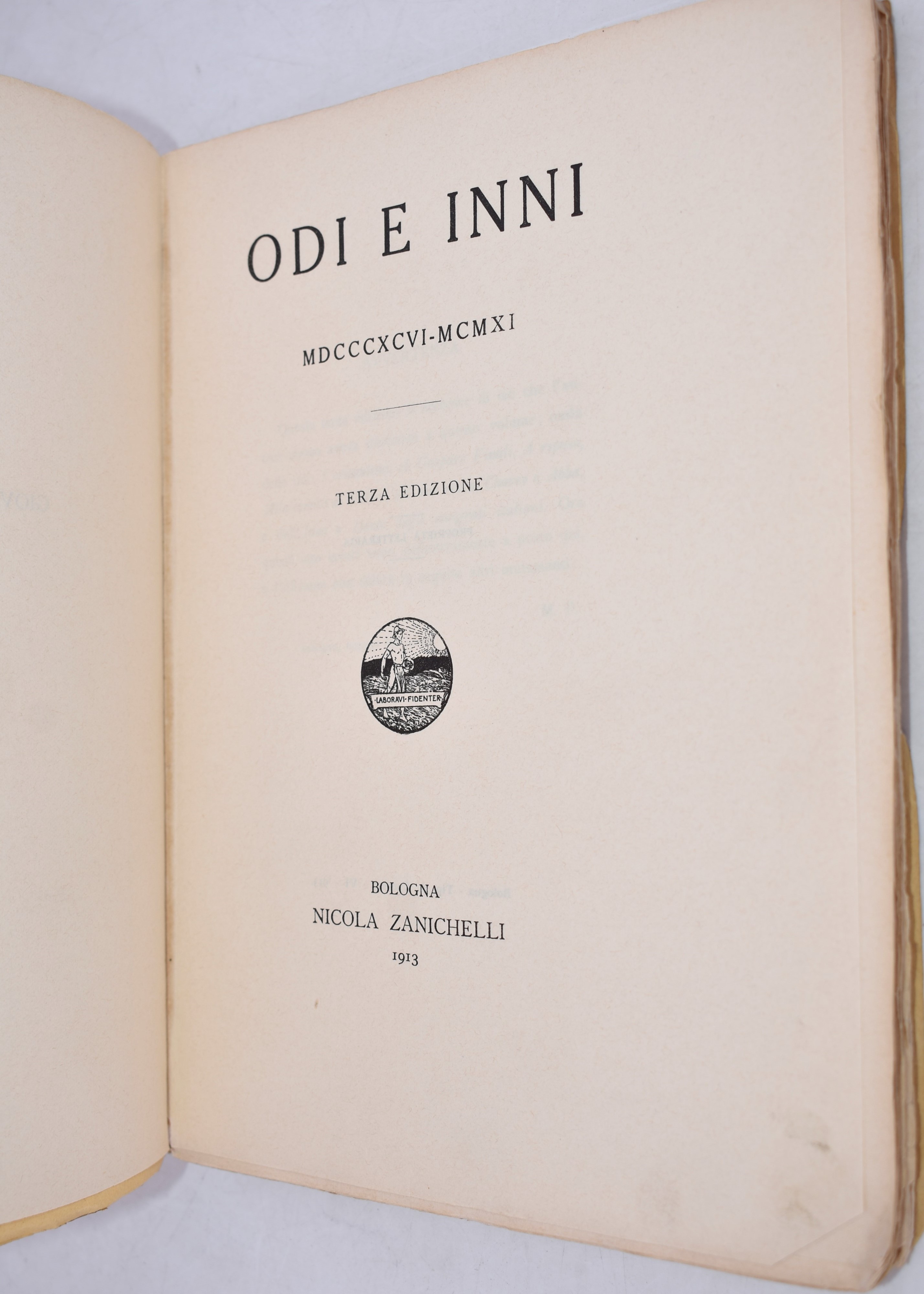Pascoli, Giovanni. Poesie. Odi e Inni MDCCCXCVI-mdccccv. 1913.