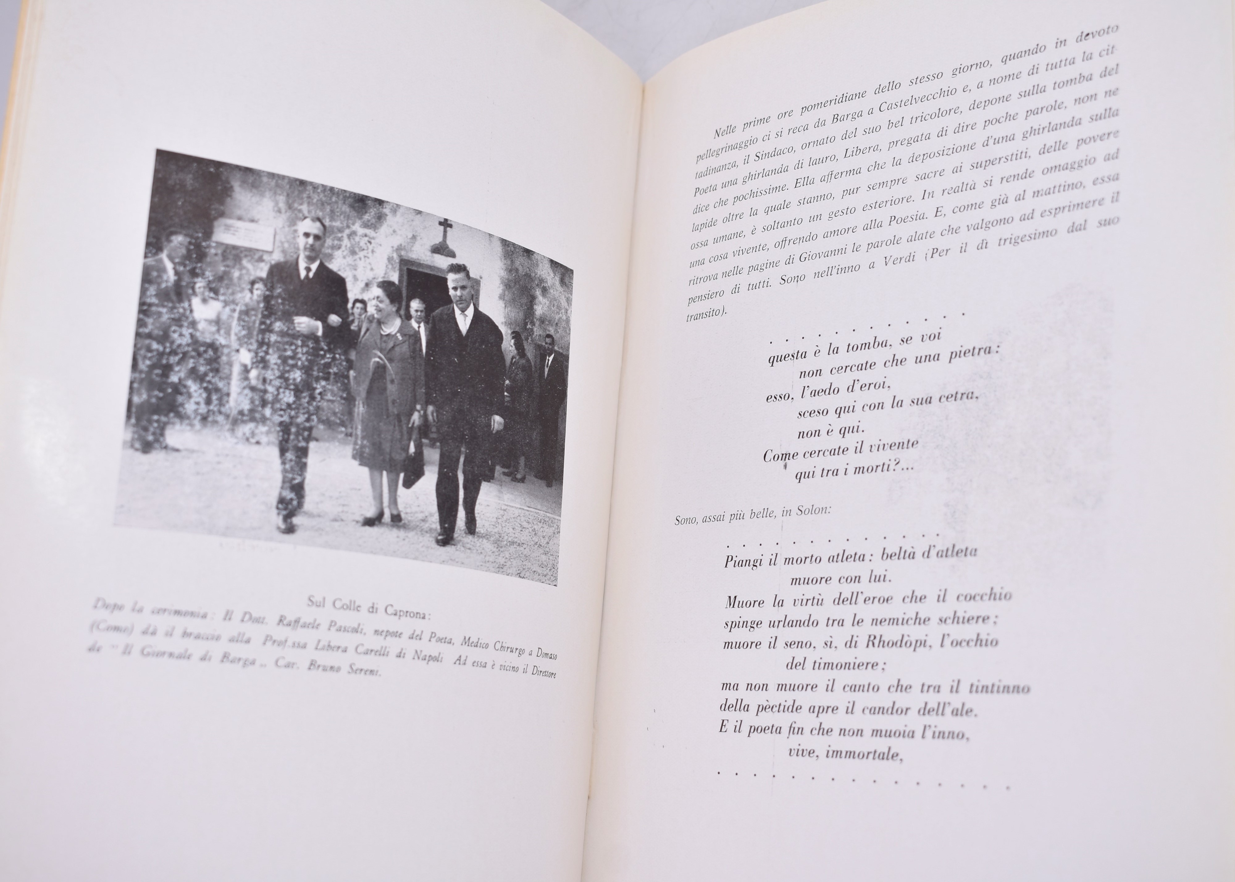 Carelli, Libera. Barga e Giovanni Pascoli. Libera Carelli Commemora il Poeta nel Cinquantenario d...