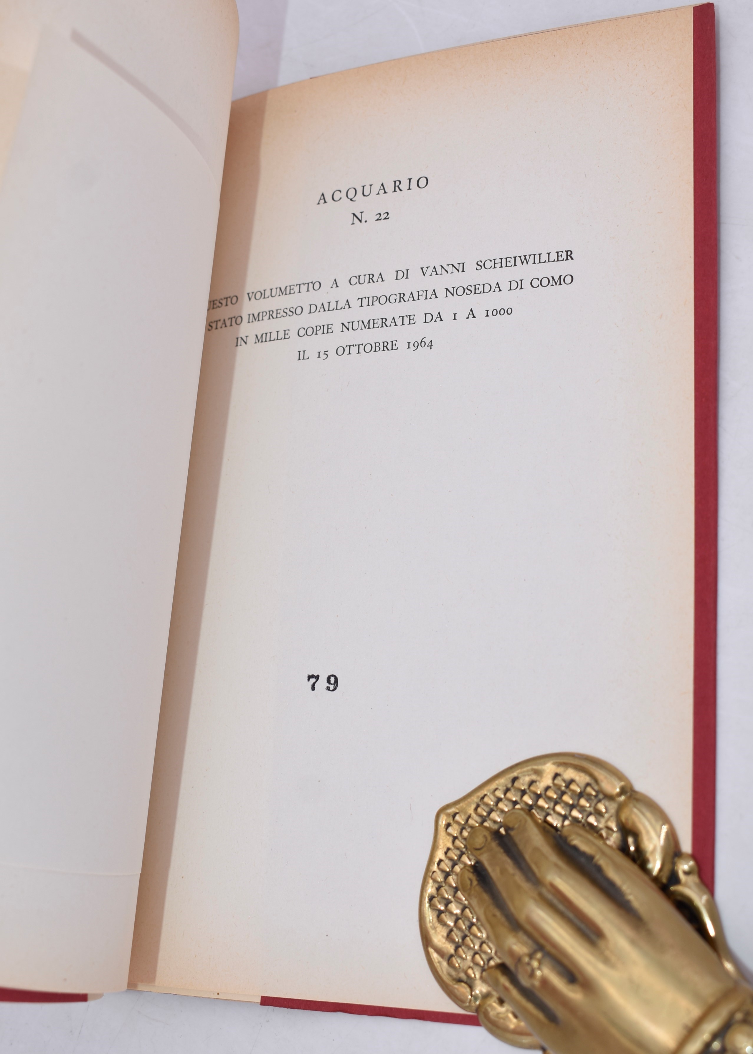 Pavese, Cesare. 8 Poesie Inedite e Quattro Lettere Ad un'amica (1928-1929). 1964.