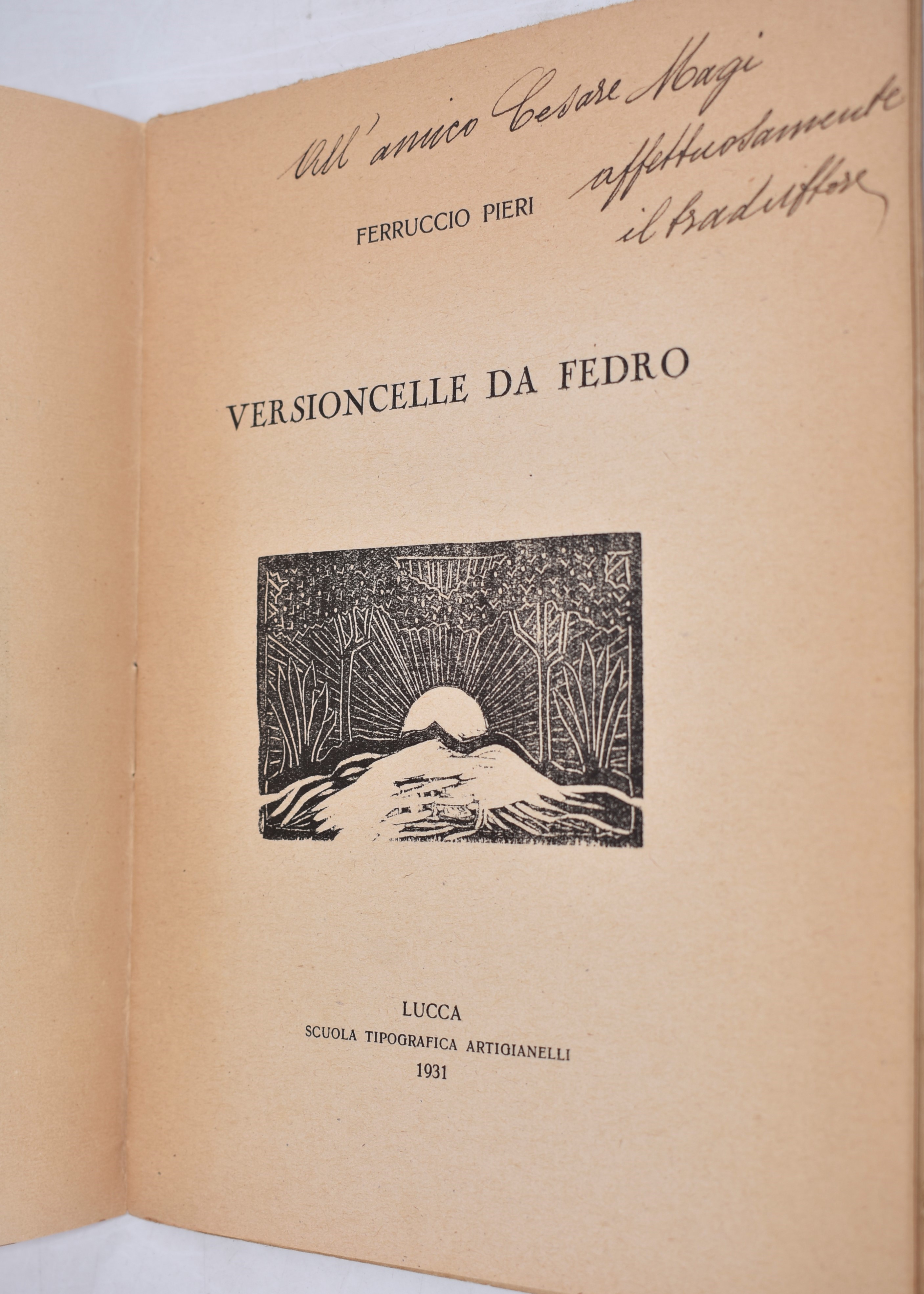Pieri, Ferruccio. Versioncelle da Fedro. 1931.