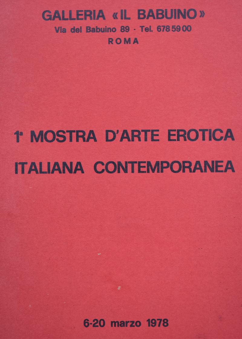 1^ Mostra D'arte Erotica Italiana Contemporanea. 1978.