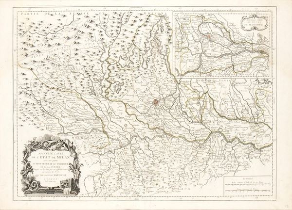 Nouvelle Carte de l'Etat de Milan avec une partie du Montferrat, du Piemont et de la Suisse